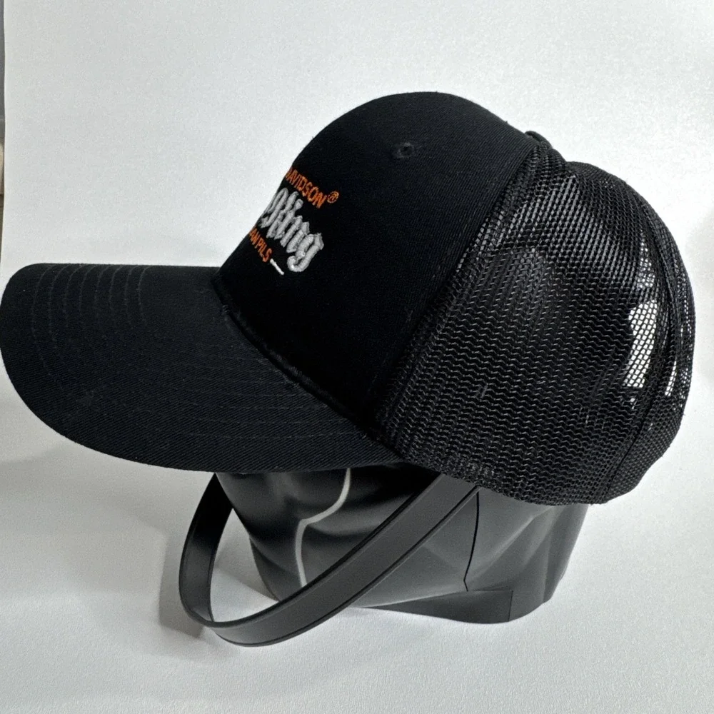 Harley Davidson‎ Snapback Canvas Hat Black Orange Logo Cap